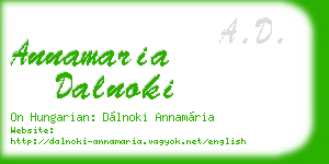 annamaria dalnoki business card