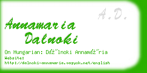 annamaria dalnoki business card